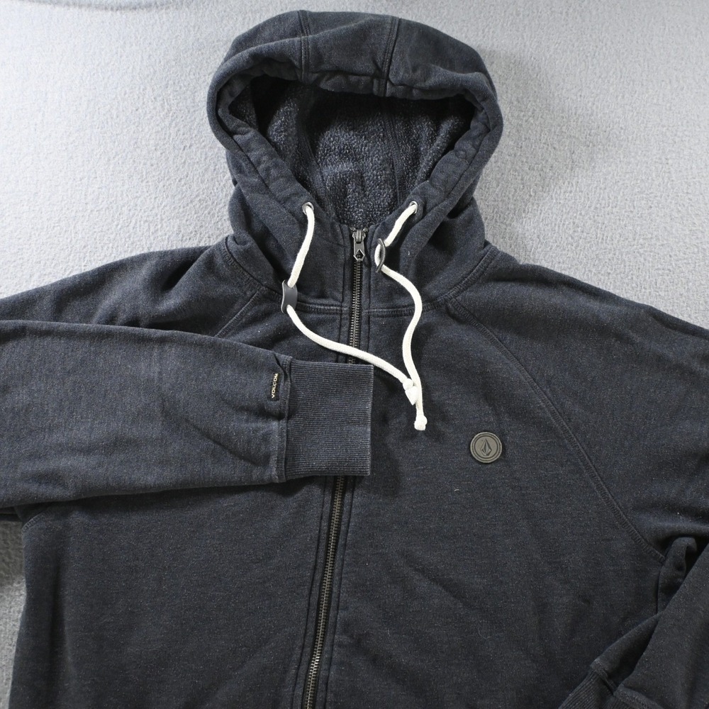 Volcom Mens Classic Fit Full Zip Hoodie Size M Charcoal Gray Heather - Picture 1 of 10